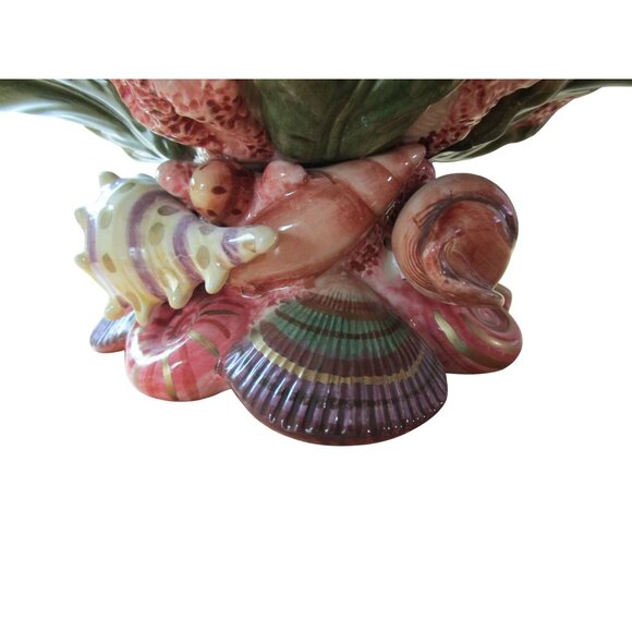 Vintage Fitz & Floyd Oceana Shell Centerpiece Bowl Y2K Retired GUC Small Chips - Picture 9 of 16